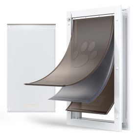 Pet Door, X-Large, with Three Magnetic Flaps and Metal Frame, Strong and Weatherproof Dog Door for Interior and Exterior Doors, Easy to Install Pet Door, X-Large, with Three Magnetic Flaps and Metal Frame, Strong and Weatherproof Dog Door for Interior and Exterior Doors, Easy to Install